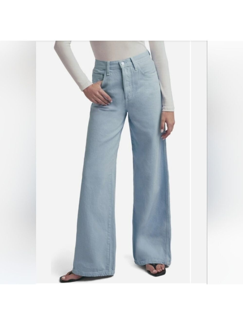 Favotite Daughter Super High Waisted Wide Leg Jean In Coastal SZ 32